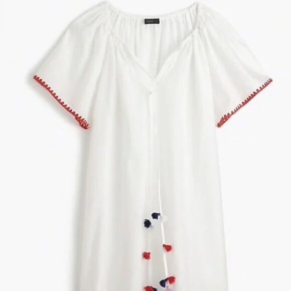 J.Crew Embroidered Tassle Pom Pom Tunic Coverup - Picture 10 of 10